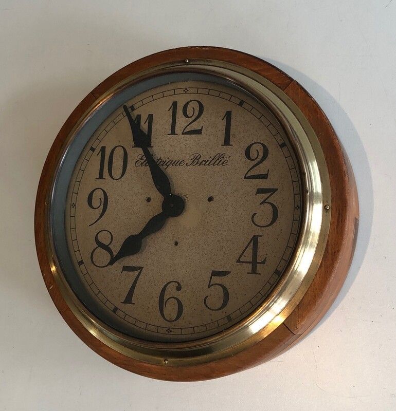 Pendule Murale et Bois et Laiton