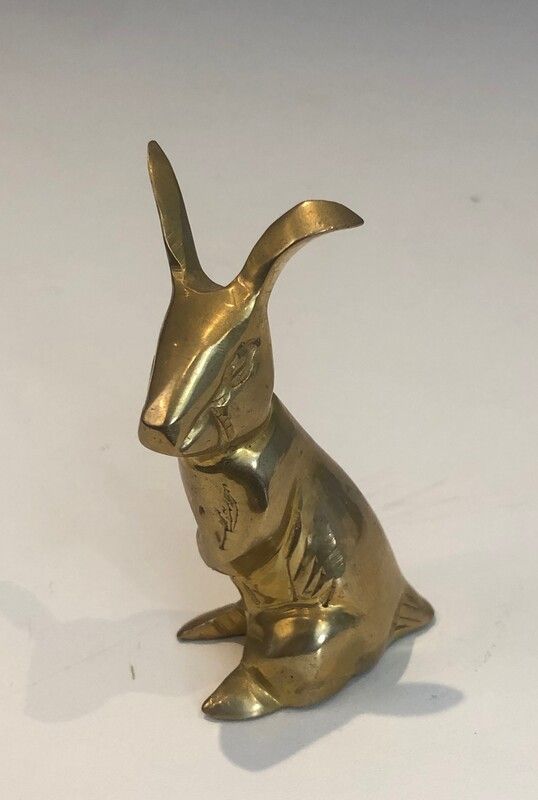 Petite Sculpture en Laiton Représentant un Lapin