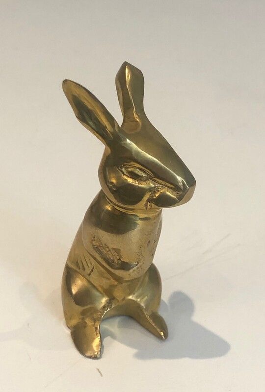 Petite Sculpture en Laiton Représentant un Lapin