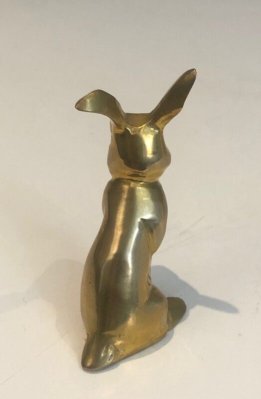 Petite Sculpture en Laiton Représentant un Lapin