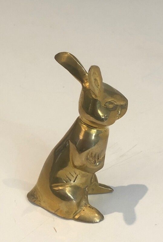 Petite Sculpture en Laiton Représentant un Lapin