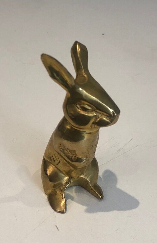 Petite Sculpture en Laiton Représentant un Lapin