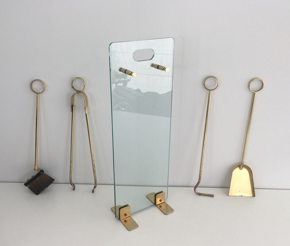 Nécessaire de Feu en Verre et Laiton