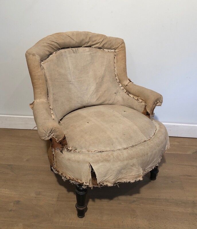 Paire de fauteuils Napoleon III à regarnir 