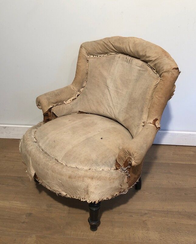 Paire de fauteuils Napoleon III à regarnir 