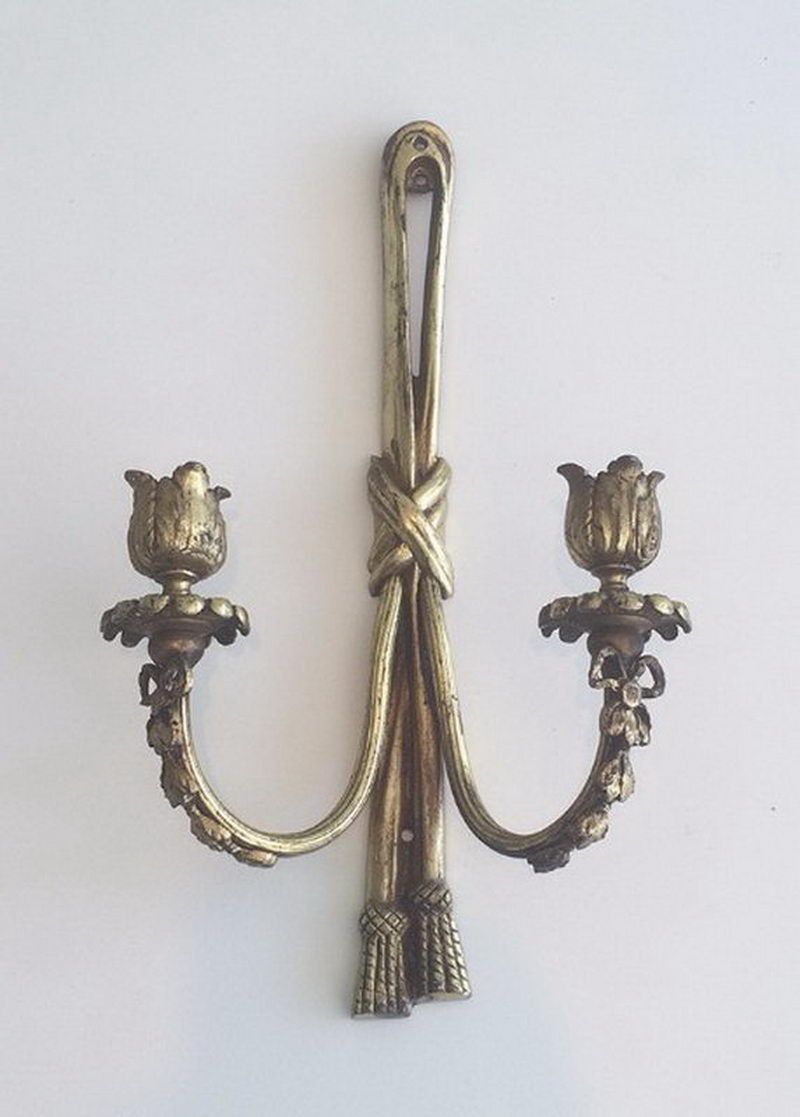 Paire d'Appliques de Style Louis XVI en Bronze