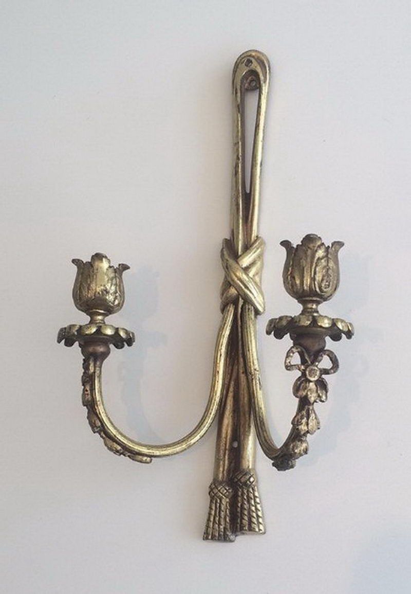 Paire d'Appliques de Style Louis XVI en Bronze