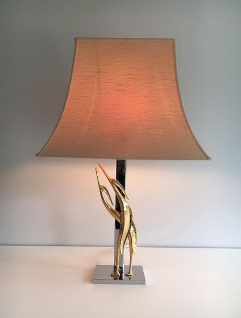 Belle lampe Sculpture représentant des Oiseaux
