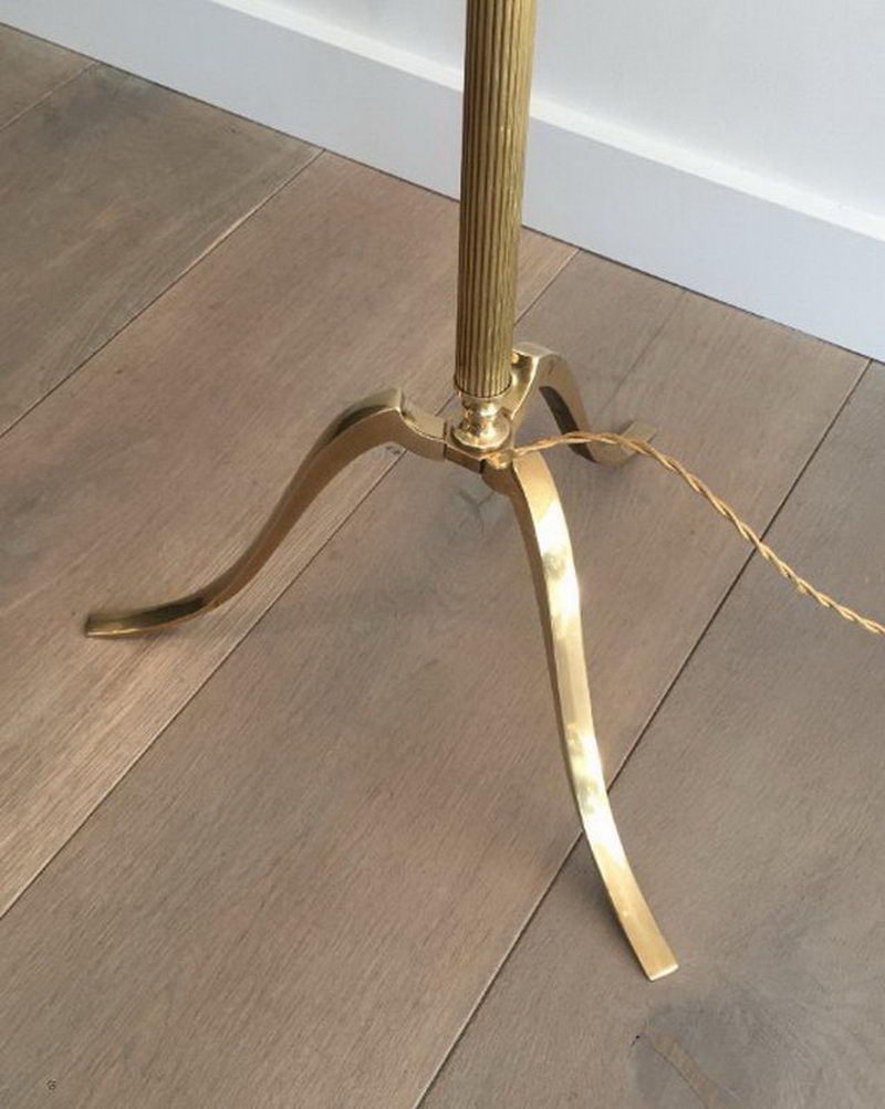 Lampadaire de Parquet en Laiton à 3 bras de Lumière