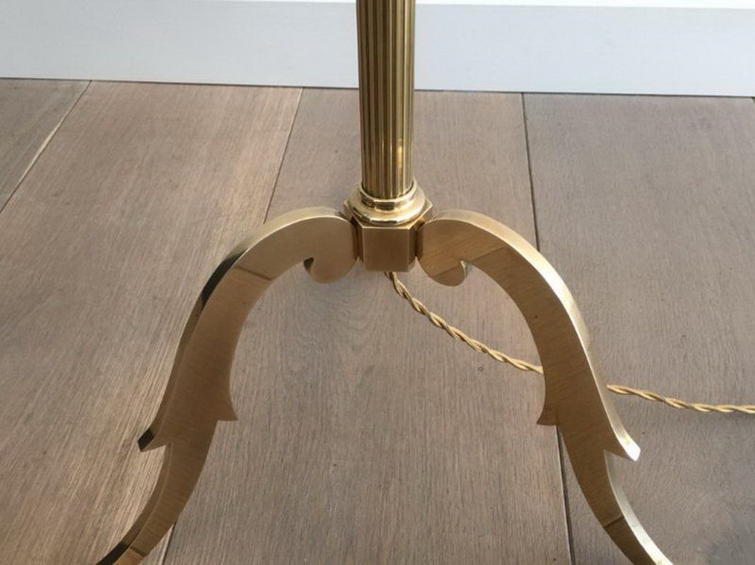Lampadaire de Parquet en Laiton dans le Goût de la Maison Jansen