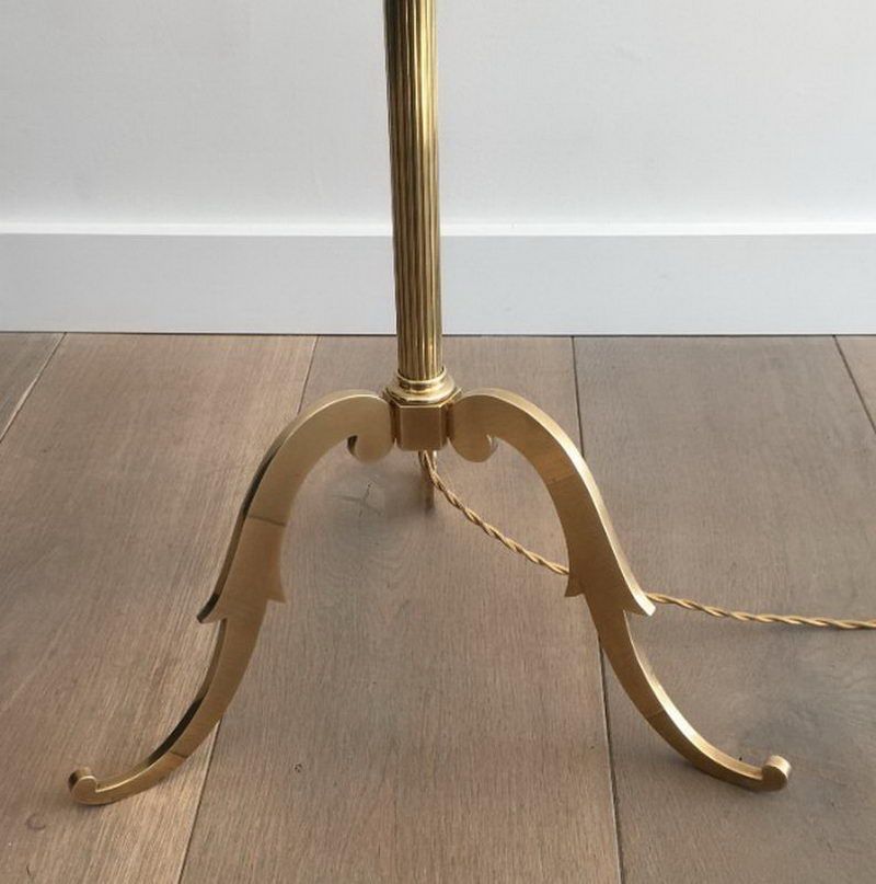 Lampadaire de Parquet en Laiton dans le Goût de la Maison Jansen