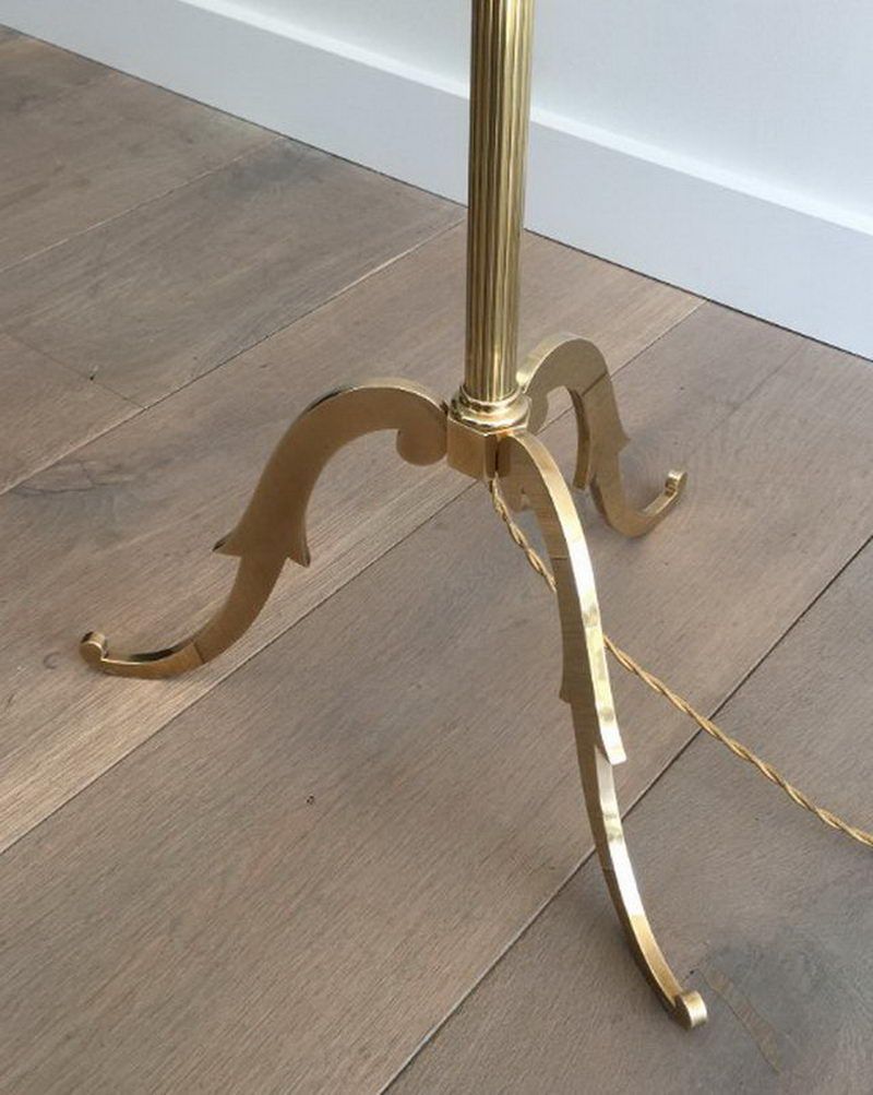 Lampadaire de Parquet en Laiton dans le Goût de la Maison Jansen