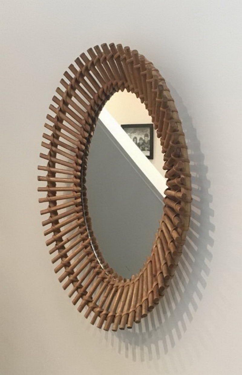 Miroir Ovale en Rotin. Audoux Minet