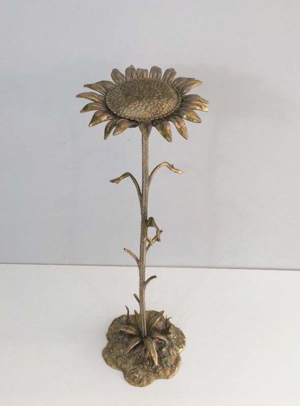 Elément Décoratif en Bronze représentant un Tournesol