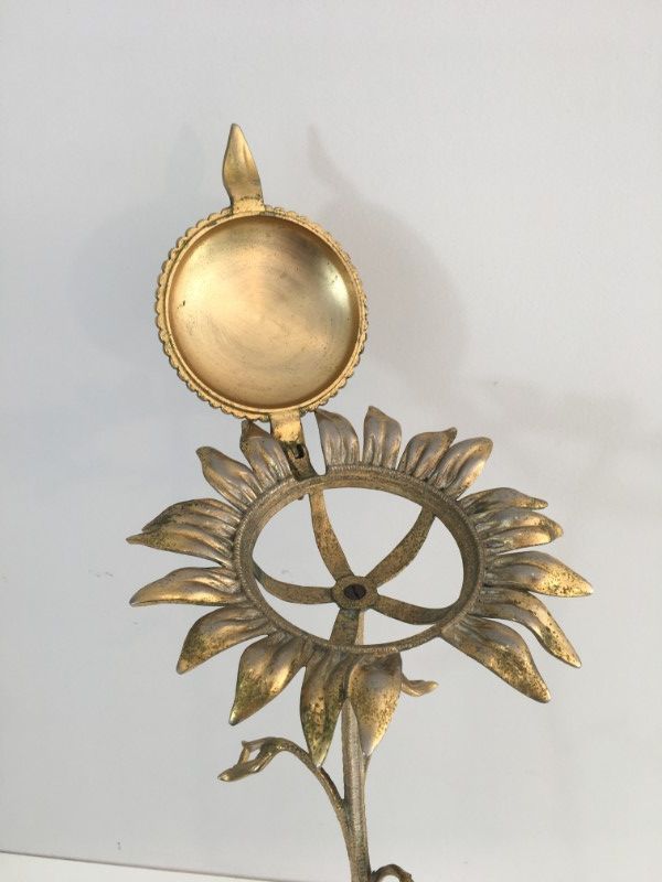 Elément Décoratif en Bronze représentant un Tournesol