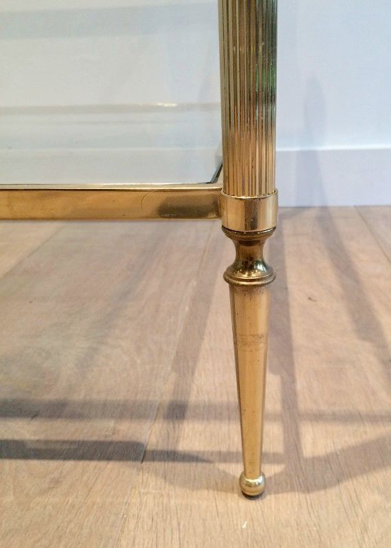 Table Basse Néoclassique en Laiton et Bronze. Maison Baguès 