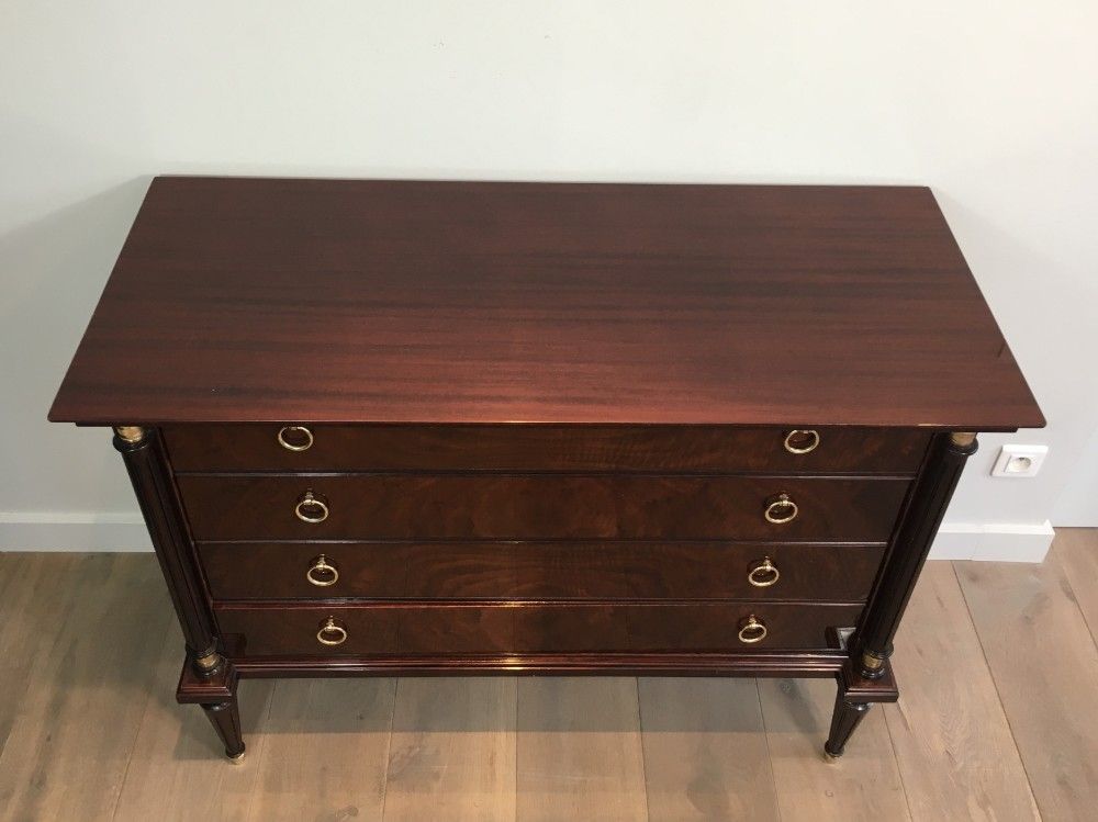 Commode Néoclassique en Acajou et Laiton