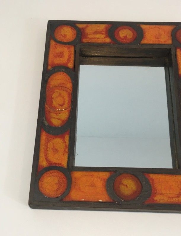 Miroir en Céramique dans les tons Orangés