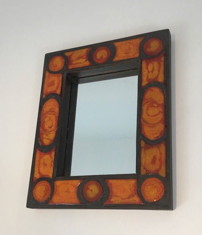 Miroir en Céramique dans les tons Orangés