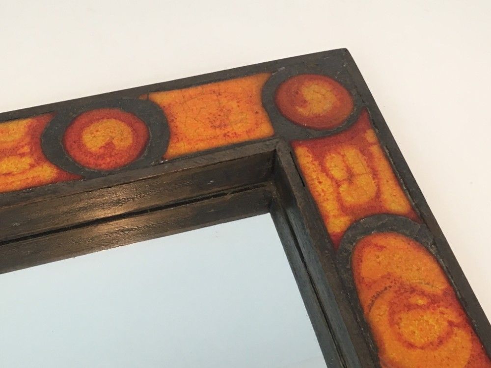 Miroir en Céramique dans les tons Orangés