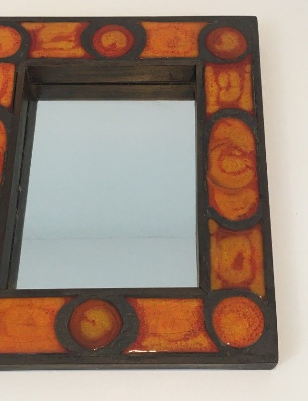 Miroir en Céramique dans les tons Orangés