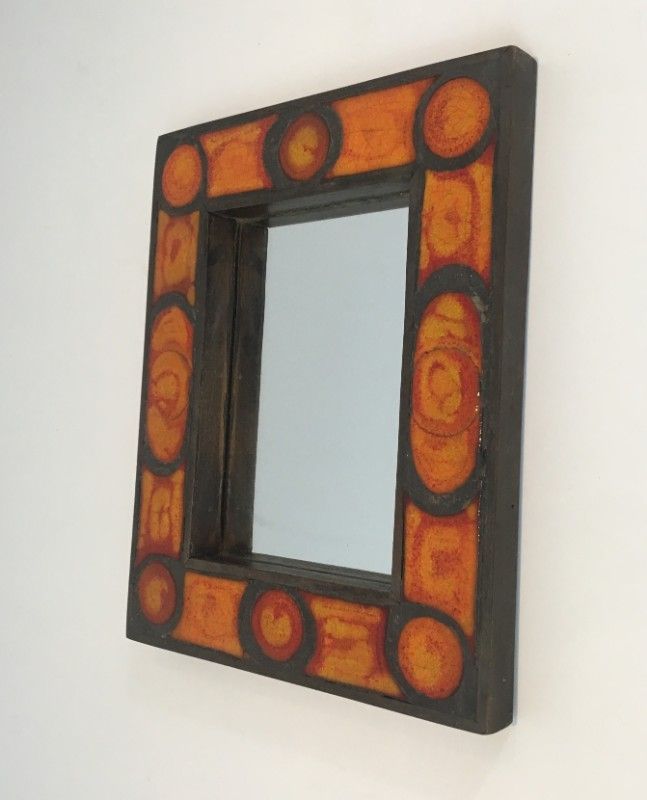 Miroir en Céramique dans les tons Orangés