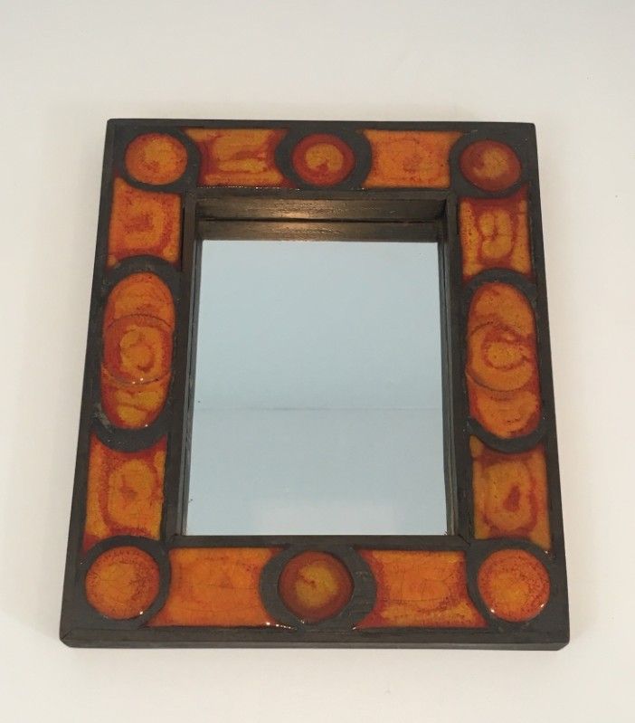Miroir en Céramique dans les tons Orangés
