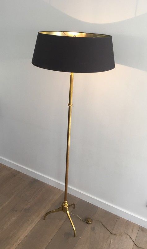 Lampadaire de parquet de Style Néoclassique en Laiton