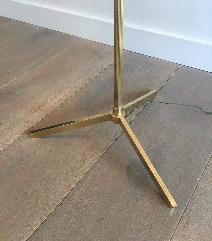 Lampadaire de parquet de Style Néoclassique façon Faux-Bambou en Laiton