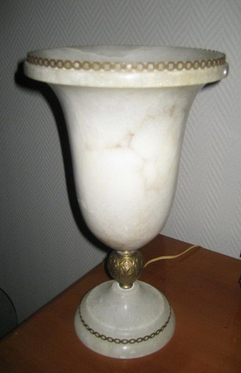 Lampe en Albâtre et Laiton