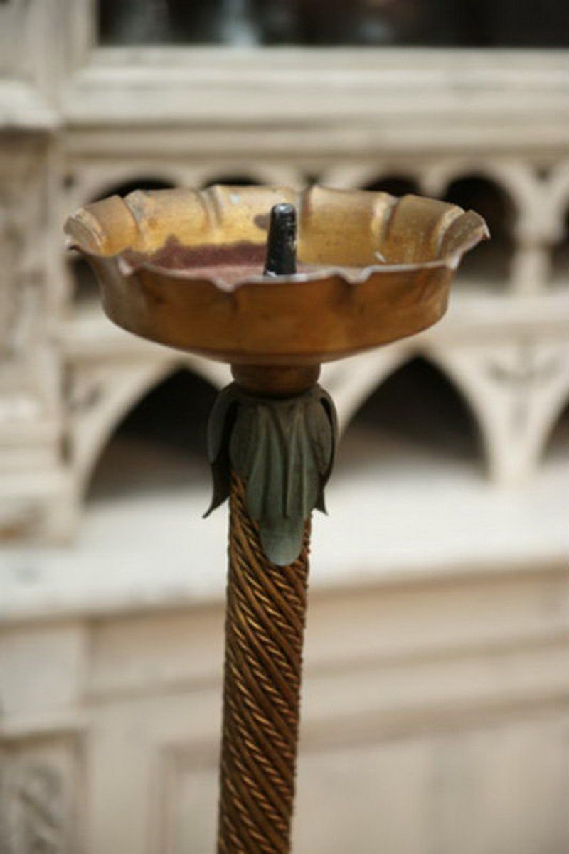 Lampadaire de Parquet en Fer Forgé. Travail Français. Vers 1940