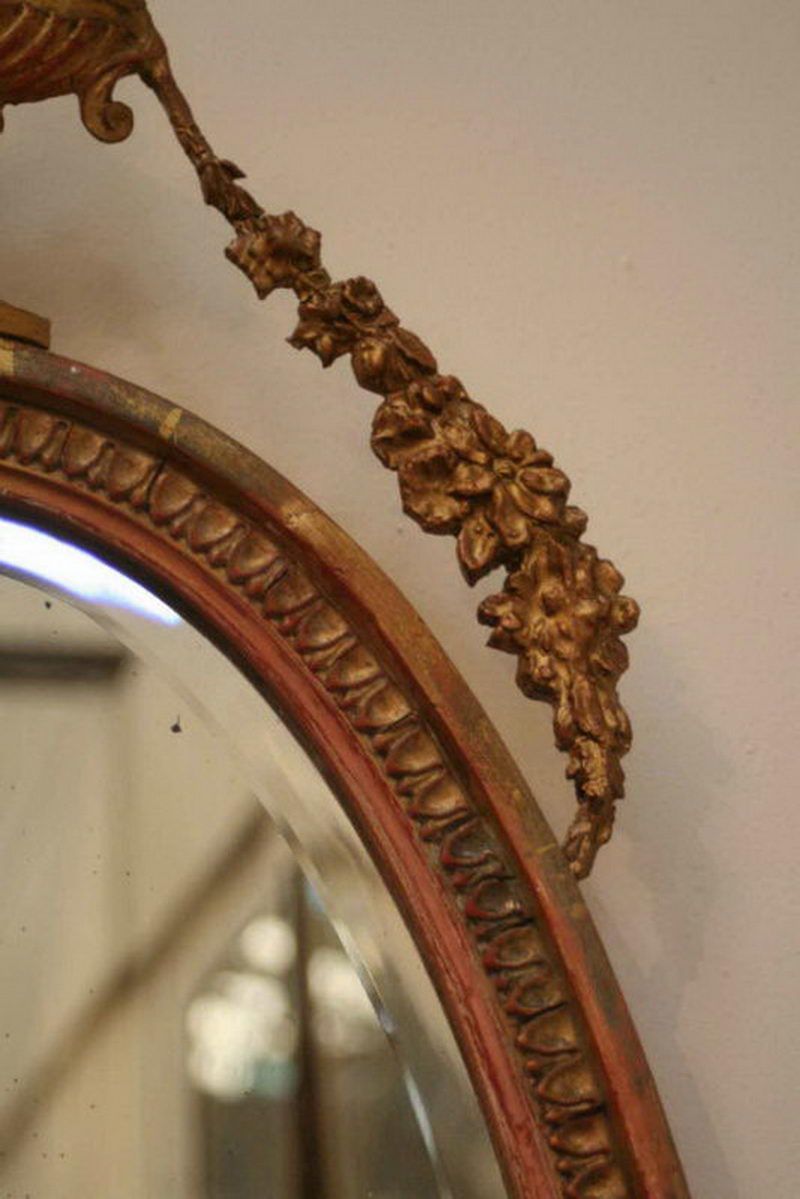 Miroir de Style Louis XVI en Bois Doré. Travail Français. Vers 1930