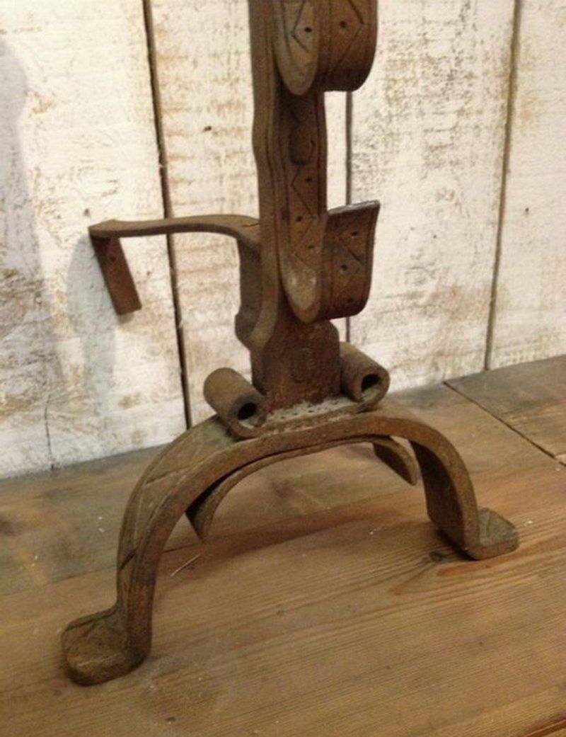 Importante Paire de Landiers (Chenets) en Fer Forgé. Travail Français. Vers 1900
