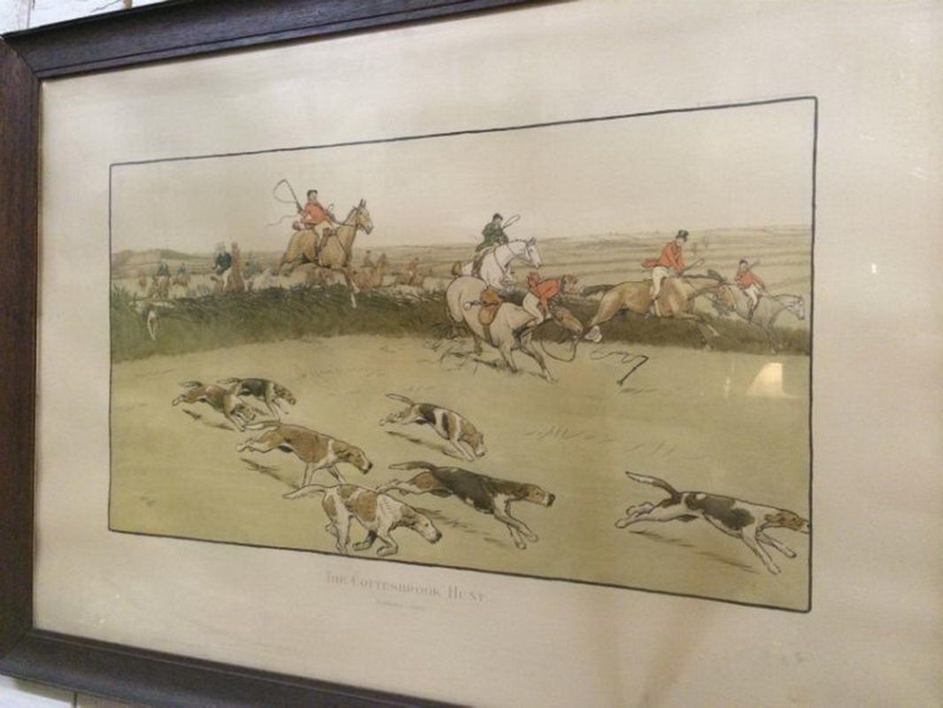 Grande gravure de chasse par Cecil Aldin.