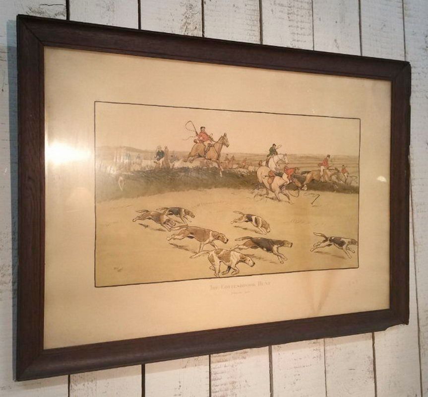 Grande gravure de chasse par Cecil Aldin.