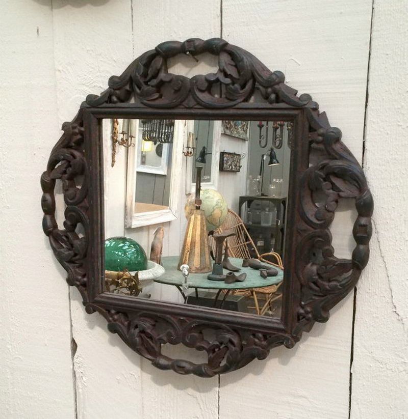 Paire de Miroirs en Bois Sculpté. XIXème siècle