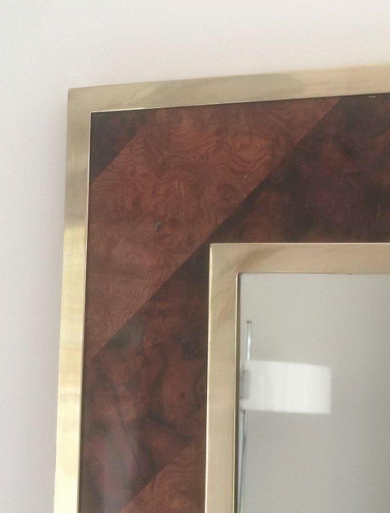 Miroir en Marqueterie de Bois et Laiton