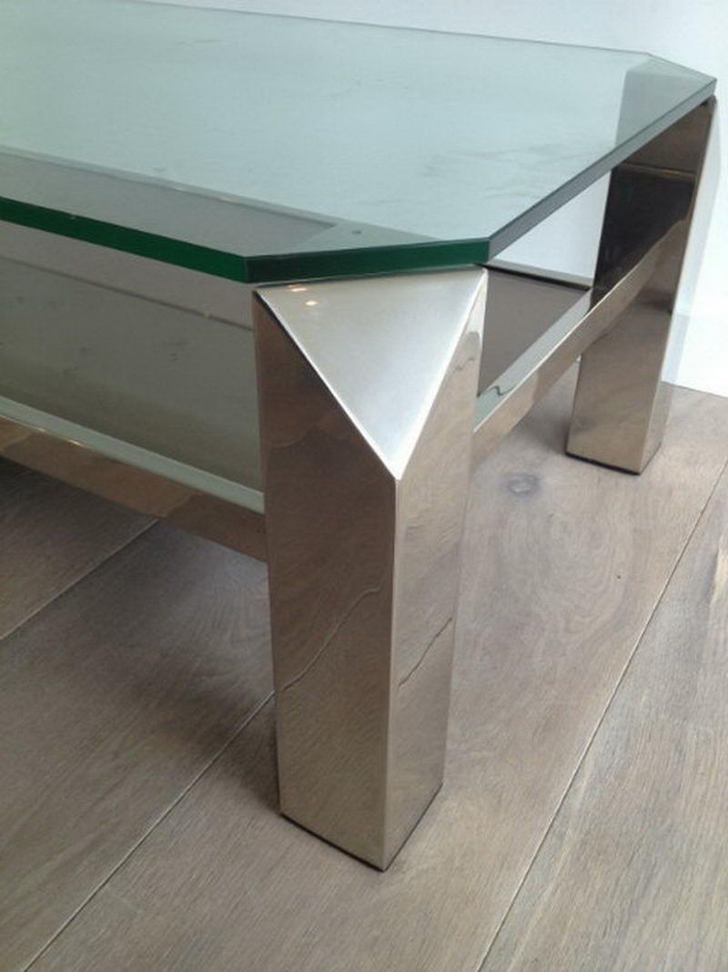 Table Basse Design Chromée