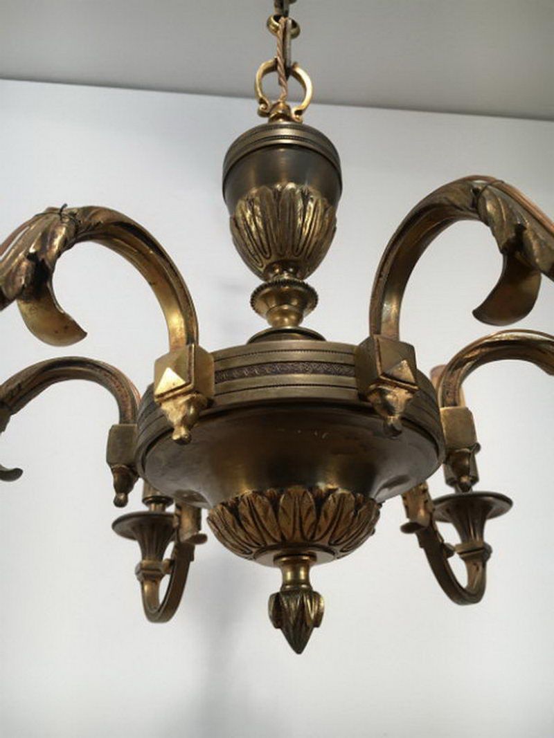Lustre en Bronze de Style Louis XVI