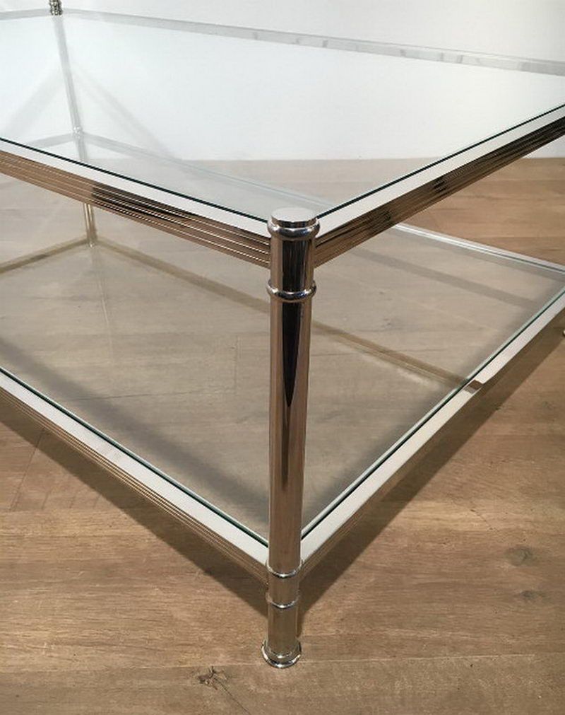 Grande Table Basse Chromée. Roche Bobois