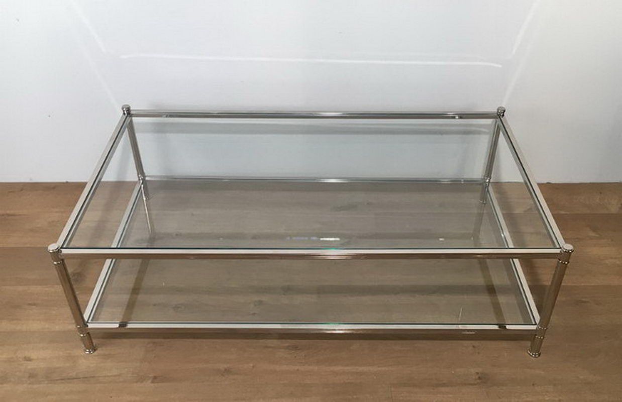 Grande Table Basse Chromée. Roche Bobois