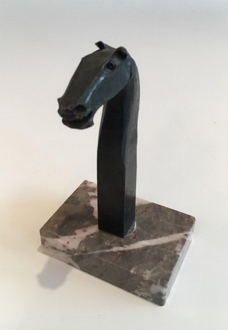 Sculpture Représentant une Tête de Cheval Stylisée. Freddy Franckaert Kuntsmind