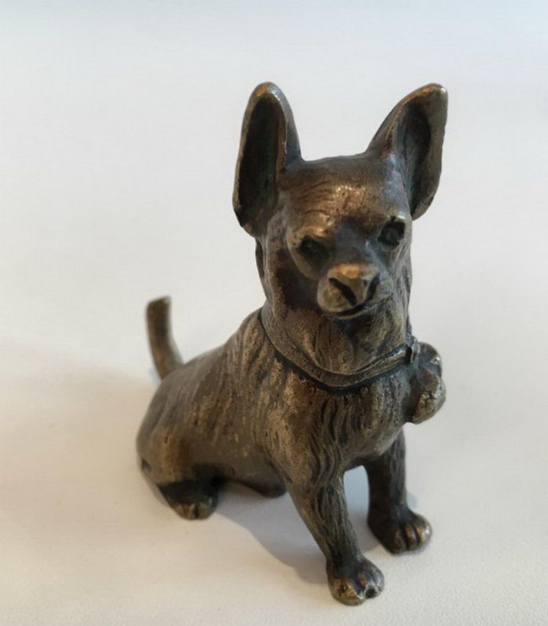 Petit Chien en Bronze