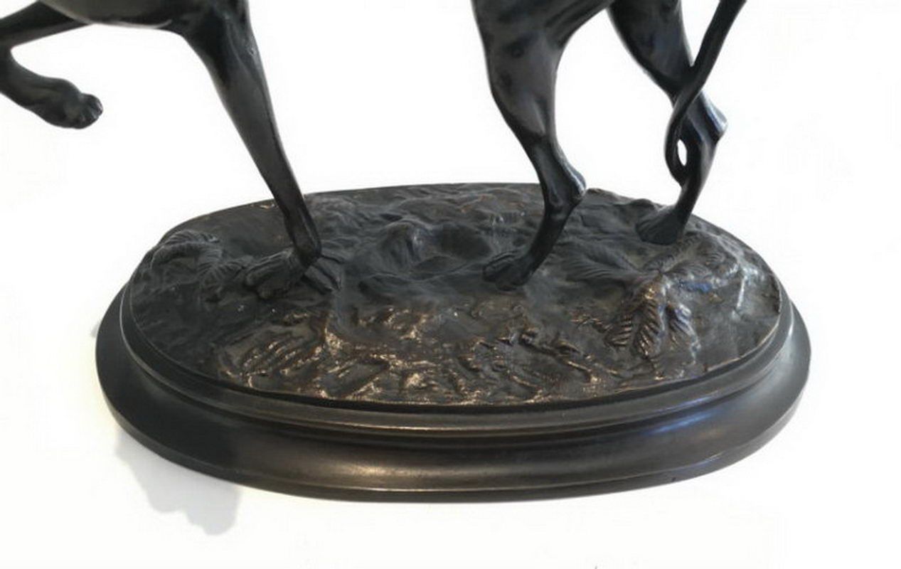 Sculpture d'un Grand lévrier en Bronze. Pierre-Jules Mène (1810-1879)