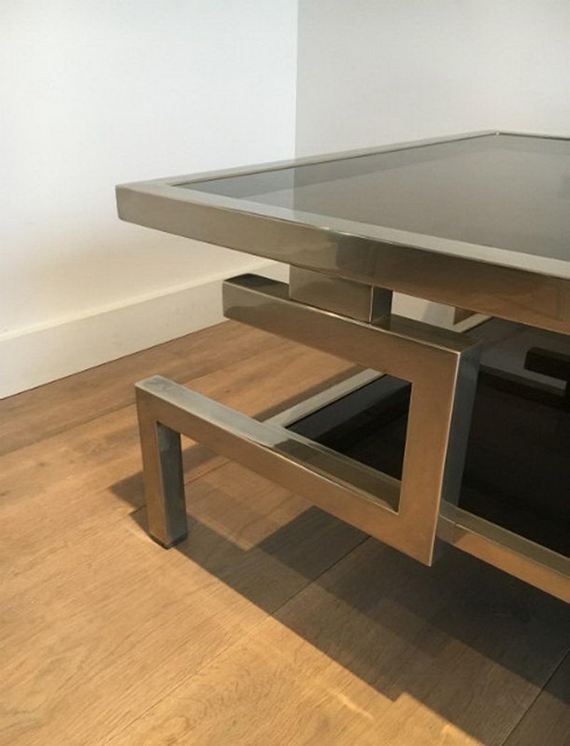 Très Belle Table Basse Moderniste Chromée