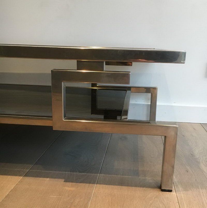 Très Belle Table Basse Moderniste Chromée