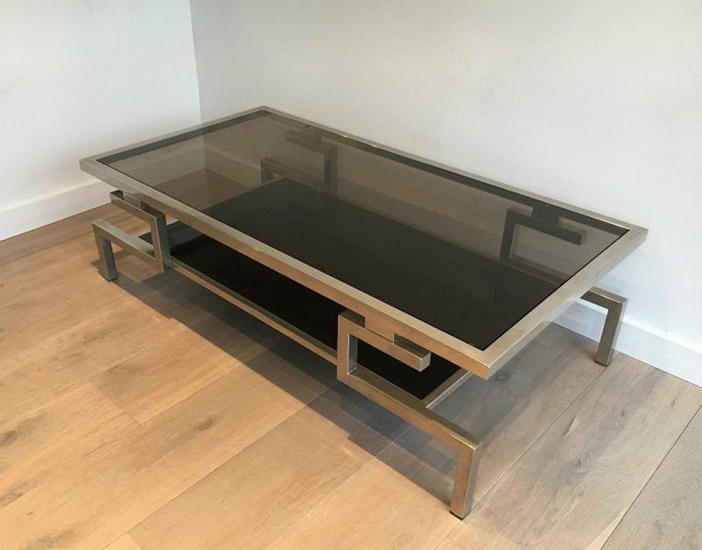 Très Belle Table Basse Moderniste Chromée