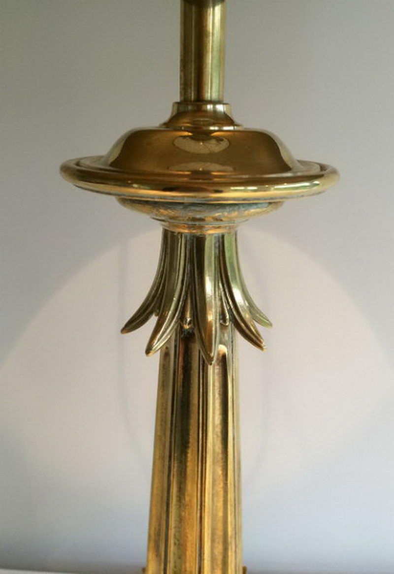 Grande Lampe en Céramique et Bronze dans le Goût de la Maison Charles