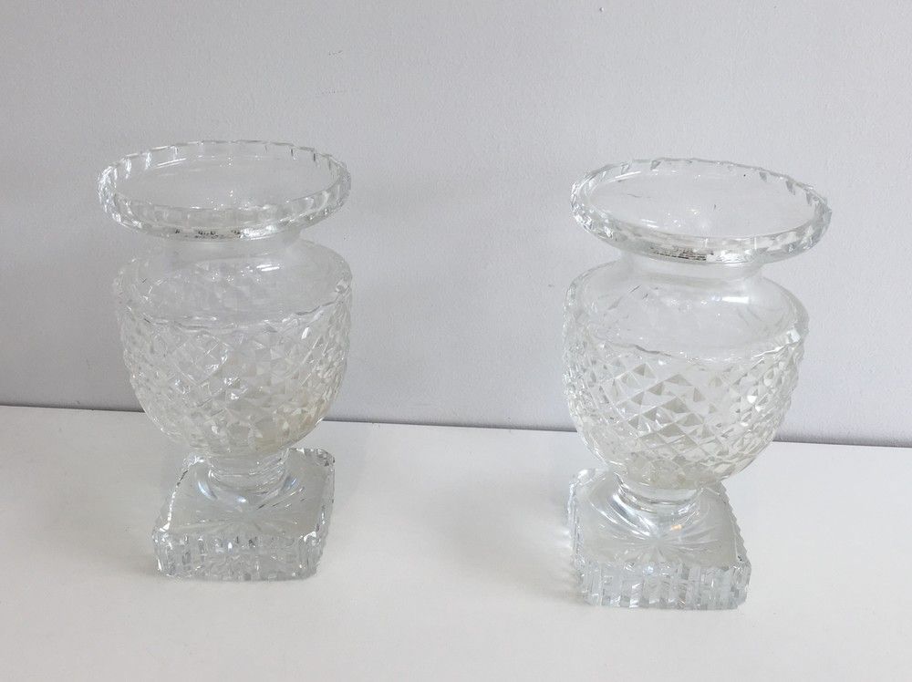 Paire de Vases en Cristal de Style Médicis