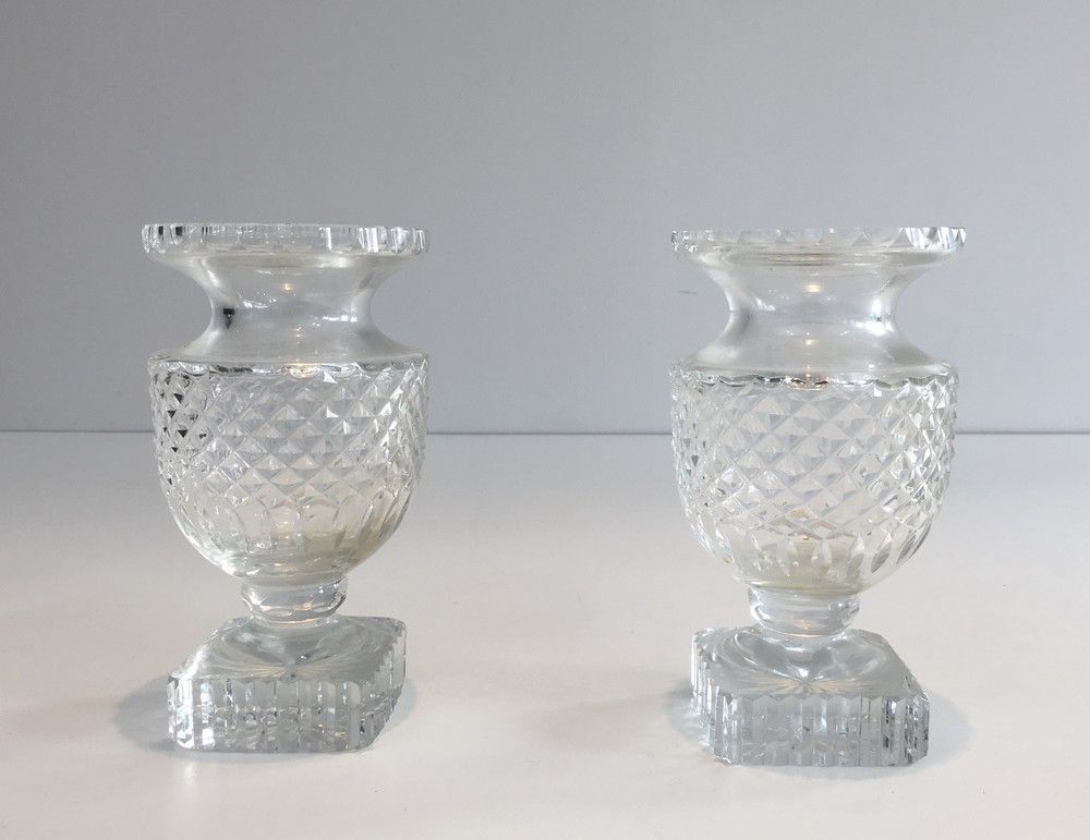 Paire de Vases en Cristal de Style Médicis